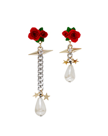 [2015]Chateau de Versailles_Red rose_언발란스_Earring
