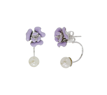Violet blossom&amp;Pearl_Flower_Earring