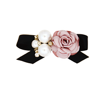 Camellia&#039;s★_까멜리아_pink rose+pearl_Flower_Hair pin