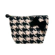 Check Tweed 소녀의 파우치_beige ver._Ribbon Pouch