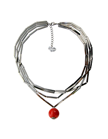 Red pearl&amp;Black_Necklace