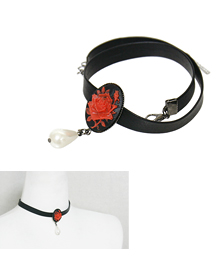 Peter Pan syndrome_Rose Cameo_쵸커_Necklace