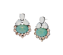 Cute Deco _ Mint + white opal_Earrings