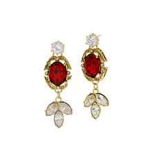 Nothing lasts forever_Leaf_Red_드롭_Earrings