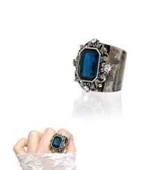 Nothing lasts foreve_Crystal_Navy_Ring