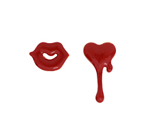 Wounded Red Heart★_no.2_입술+하트_Earrings