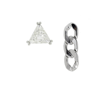 DaMi.Da_triangular crystal &amp; chain_Earrings