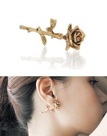 La Vie en rose_장미 gold earring