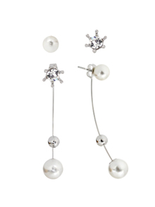 Mix and Match 레이어드(pearl+crystal)_Earrings