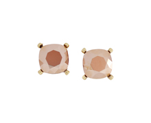 Square strawberry_rose gold_small square stud_Earrings