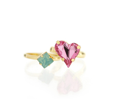 Sweet Heart Fancy Stone_Light rose+mint◇_Ring