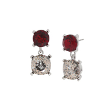 Square strawberry_rose patina_small square+circle stud_Earrings