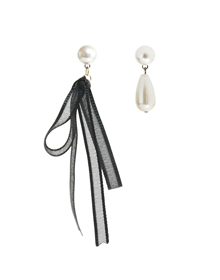 At the second spring_pearl+ribbon_Earrings