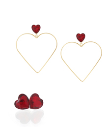 빨간하트♥_heart_+ big heart_링 클러치 장식_드롭_Earrings