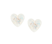 하트 Milky_キラキラ sequins white heart_Earrings