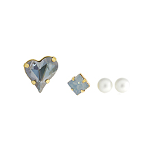 Sweet Heart Fancy Stone_blue shade_mini_셋트_Earrings