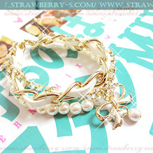 제인_Zane♧_ ribbon+pearl_white_Bracelet 