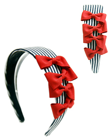 뽀빠이앤올리브_Stripe_Ribbon_Headband