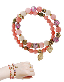 The Lovely antique_핑크+핑크_Gemstone_Bracelet 