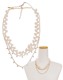 You&#039;re Beautiful_Pearl+Crystal_2세트_Necklace