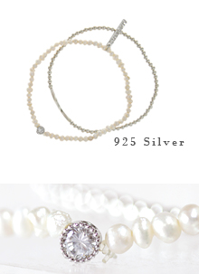 Origin of love_2set_Pearl+Silver_Bracelet