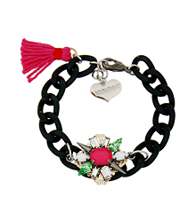 [2014 S/S]The M.enzel_Hot Pink+Black chain_Bracelet 
